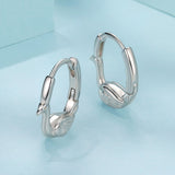 925 Sterling Silver Plated White Gold Hoop Earrings for Women