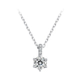 925 Sterling Silver Moissanite Plated Platinum Necklace for Women, 6.5mm, Style L, 400mm Length