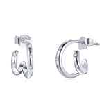 925 Sterling Silver Earrings with Pavé Setting CZ