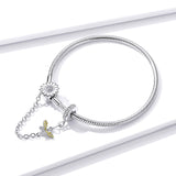 925 Sterling Silver Adjustable Length 17cm Bracelet for Women