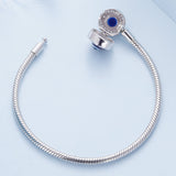 925 Sterling Silver Bracelet with CZ & Resin, Size 17.0