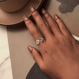 925 Sterling Silver Pavé CZ White Gold Plated Ring for Women