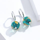925 Sterling Silver Earrings with Glass Bead for Women