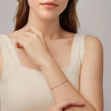925 Sterling Silver Plated White Gold Adjustable Bracelet for Women