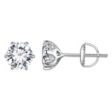 925 Sterling Silver 6.5mm Moissanite Earrings for Women