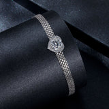 925 Sterling Silver & 1 Carat Moissanite & CZ White Gold Plated Bracelet for Women