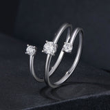 925 Sterling Silver 3mm Moissanite Ring for Women