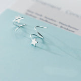 925 Sterling Silver Pentagram Earrings