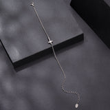 925 Sterling Silver Moissanite Bracelet 15+6cm, Plated White Gold, for Women