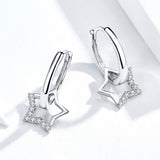 S925 Sterling Silver Plated Platinum CZ Earrings for Women