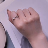 925 Sterling Silver Platinum Plated 5mm CZ Ring Size 6 for Women