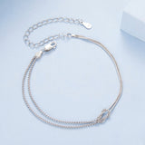 925 Sterling Silver & Plated White Gold Bracelet for Women