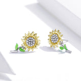 925 Sterling Silver Plated Gold Earrings with Enamel Process