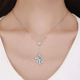 925 Sterling Silver Necklace 38-45cm with 3.1*1.3cm Pendant for Women