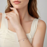 925 Sterling Silver Bracelet with Plated White Gold and Pavé Setting CZ