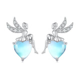 925 Sterling Silver Moonstone CZ Earrings for Women