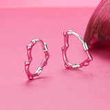 S925 Sterling Silver Enamel Platinum Plated Earrings 13*2mm for Women