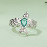925 Sterling Silver Transparent Glass Ring for Women