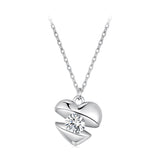 925 Sterling Silver White Gold Plated 40cm+5cm Length CZ Necklace for Women