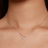 S925 Sterling Silver Necklace with Moissanite, 400mm + 50mm, Platinum Plated, Women