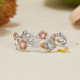 925 Sterling Silver Enamel Pavé Setting Ring for Women