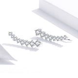 925 Sterling Silver Earrings with Pavé Setting CZ - 2.9*0.7cm