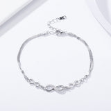 925 Sterling Silver Bracelet 22CM for Women