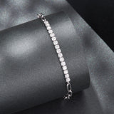 925 Sterling Silver + Moissanite White Gold 21cm Bracelet for Women