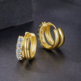 925 Sterling Silver Moissanite 0.06 Carat White Gold Plated Earrings for Women
