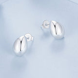 925 Sterling Silver Earrings 10x7mm with Oxidized Silver for Women