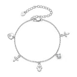 925 Sterling Silver Bracelet with Plated White Gold and Pavé Setting CZ