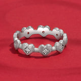925 Sterling Silver Pave Setting CZ White Gold Plated Ring Size 6 for Women