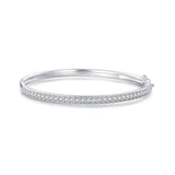 925 Silver & Platinum Pavé Setting CZ Bracelets, Size 17.0 mm for Women