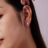 925 Sterling Silver Earrings with White Gold Plating and CZ