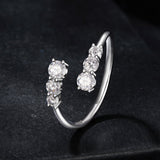 925 Sterling Silver Moissanite Ring for Women - Size E - Plated White Gold
