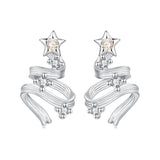 925 Sterling Silver Earrings with White Gold Plating and CZ