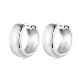 925 Sterling Silver Platinum Plated Earrings 11x5mm for Women