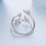 925 Sterling Silver Pavé Setting CZ White Gold Plated Ring 0.18cm for Women