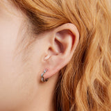 925 Sterling Silver Earrings with Pavé Setting CZ and Platinum Plating for Women