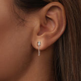 925 Sterling Silver Earrings with CZ in White Gold Plating