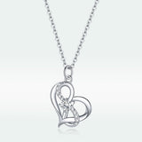 925 Sterling Silver Adjustable CZ Pendant Necklace