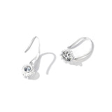 925 Sterling Silver Earrings with Pavé Setting and Platinum Plating