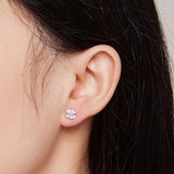 925 Sterling Silver Opal Nanometer Stone Enamel Earrings for Women