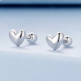 925 Sterling Silver Plated Platinum 5mm Earrings for Women