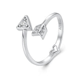 925 Sterling Silver White Gold Plated Pavé CZ Rings for Women