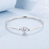 925 Sterling Silver White Gold Plated 17.0cm CZ Bracelet for Women