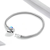 925 Sterling Silver Moonstone Bracelet 17cm for Women