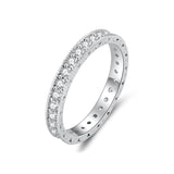 925 Sterling Silver S925 Pavé Setting CZ Ring for Women, Size 6.0, Width 2.6mm
