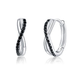 925 Sterling Silver Earrings 1.3*0.4cm with Pavé Setting CZ for Women