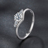 925 Sterling Silver Moissanite 0.15ct Ring Size 7 for Women